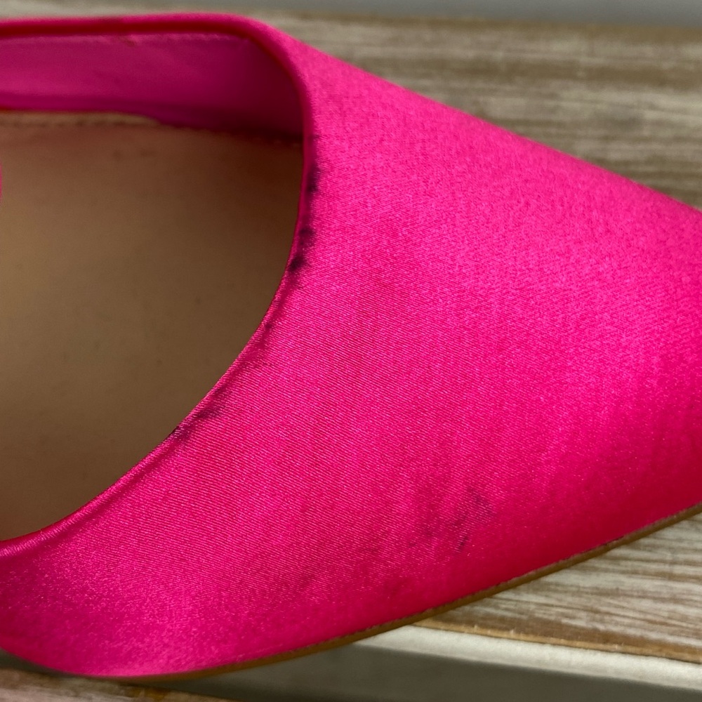 Gianni Bini Hot Pink Fuschia Satin jeweled heels with curvy heel size 7M Barbie - Picture 7 of 13